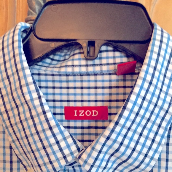 IZOD Mens Button Down Shirt Blue & White - Picture 6 of 8
